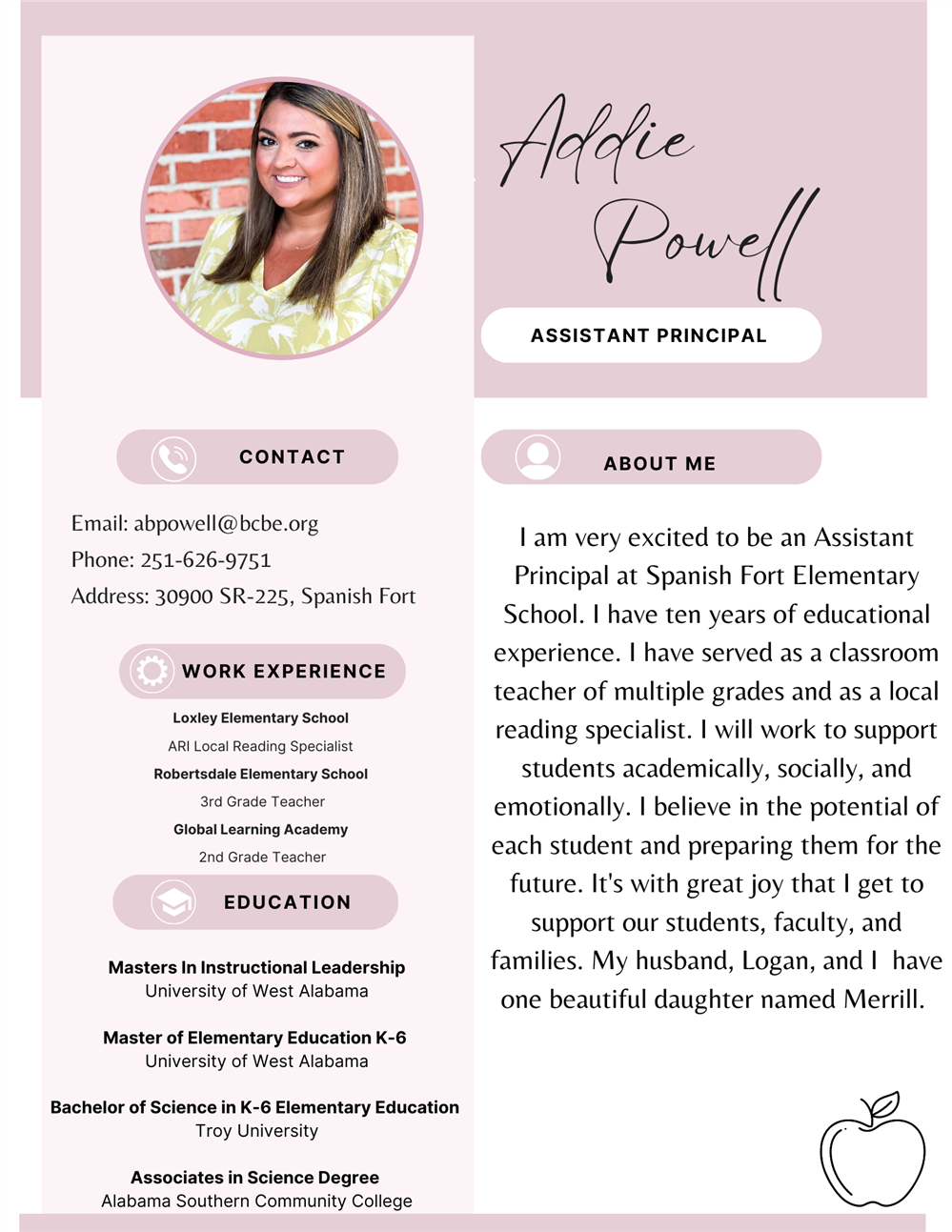 Assistant Principal, Addicus Powell